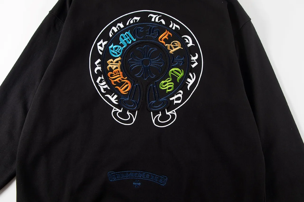 P290 Chrome Hearts Chrome Hearts Embroidered Rainbow Logo Sweatshirt Size: S M L XL Color: Black, White